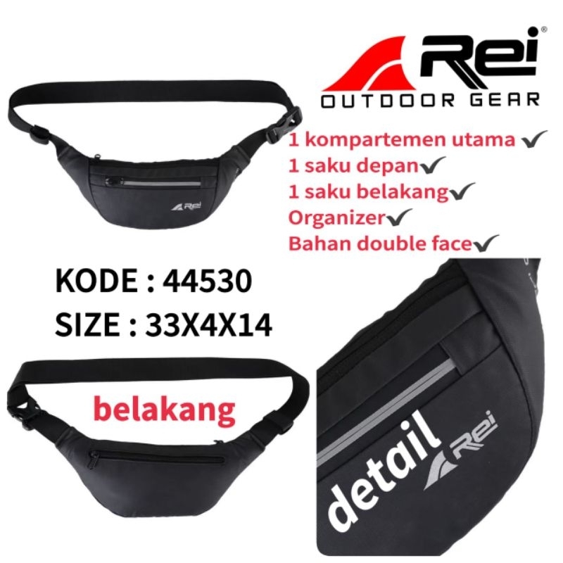 Tas Pinggang Original AREI Outdoorgear 44530 Warna Hitam // Tas Pinggang Arei Outdoorgear Terbaru Or