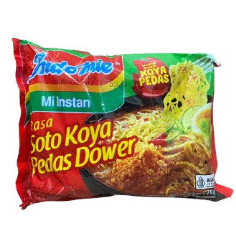 

Indomie Rasa Soto Koya Pedas Dower - mi instan kuah kota pedas