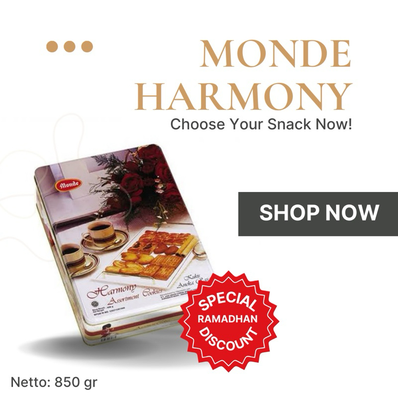 

MONDE Harmony 850gr - Kue Kering Premium | Diskon Spesial Ramadhan!