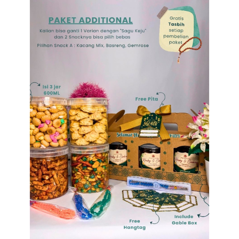 

HAMPERS LEBARAN 4 | 3 JAR (600ML) | GABLE BOX| LOW BUDGET