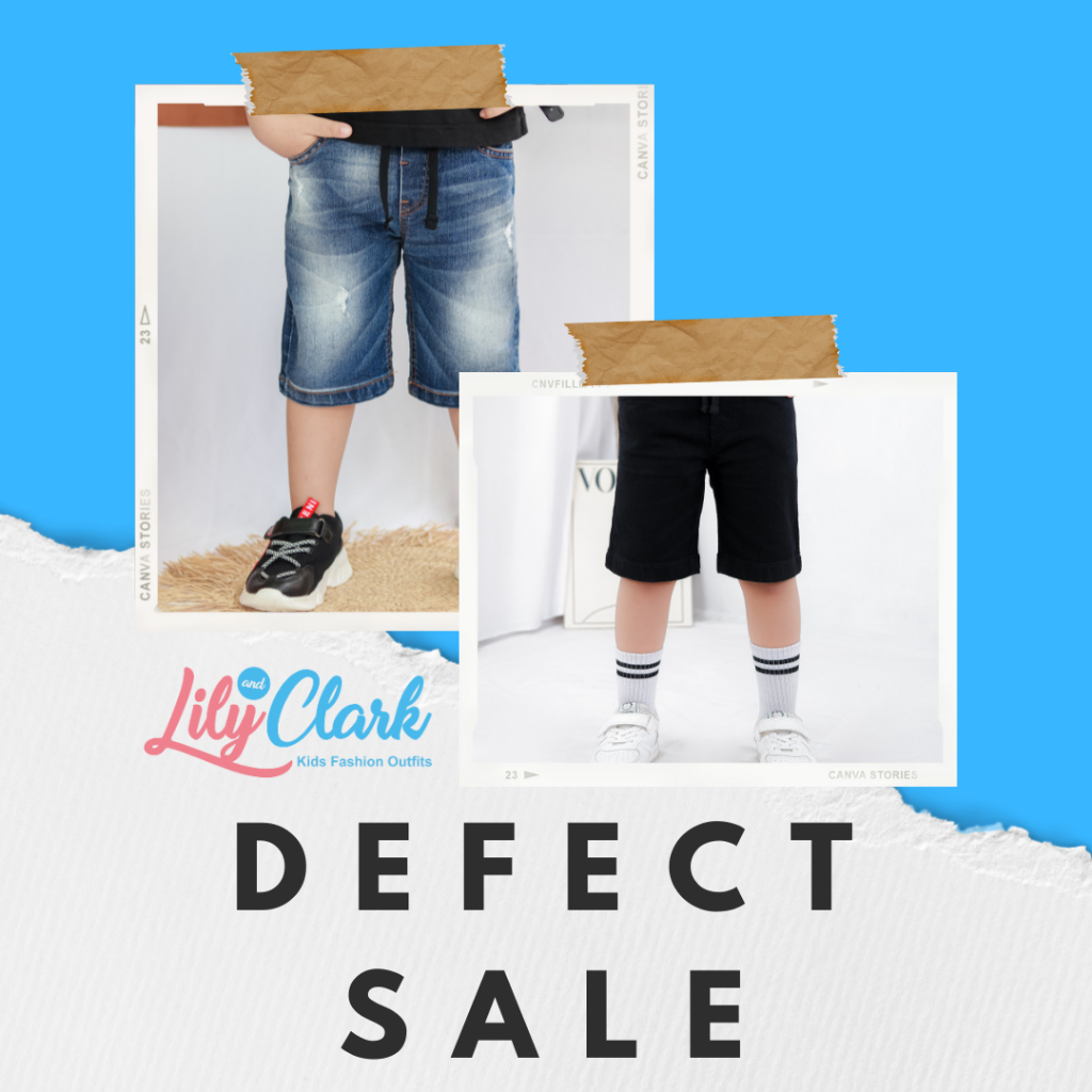 Defect/ Reject Minor Celana Jeans dan cargo Pendek Anak Laki-Laki Lily n Clark