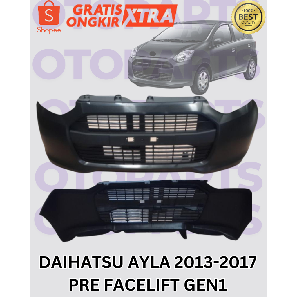 BUMPER BEMPER DEPAN DAIHATSU AYLA 2013 2014 2015 2016 TANPA FOGLAMP PRE FACELIFT