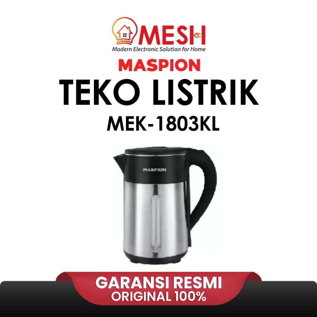 Maspion Teko Listrik MEK-1803KL - Electric Kettle 1.8 Liter 500 Watt new arrival terbaru original ME