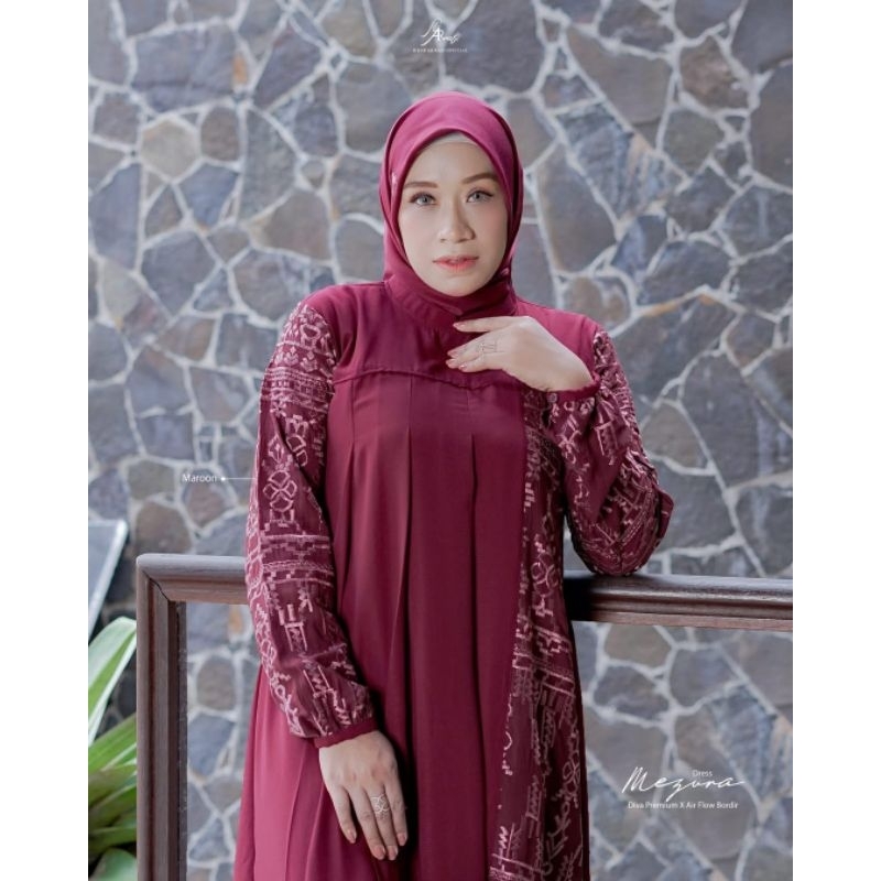 Mezura Dress by Arrafi ORI Gamis Mewah motif Bordir