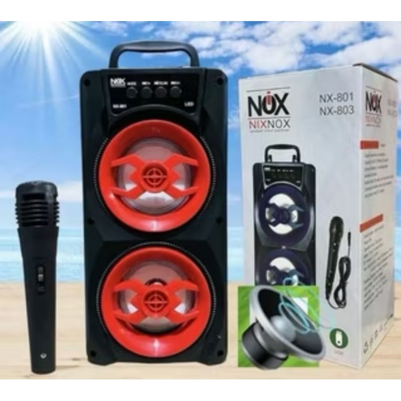 Speaker bluetooth SQRS-2009 LED plus mic karoke mic kabel