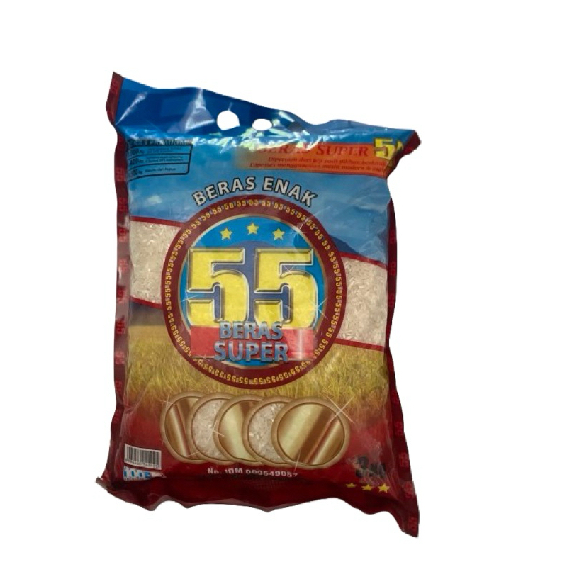 

Beras 55 Super Enak 3kg promo murah