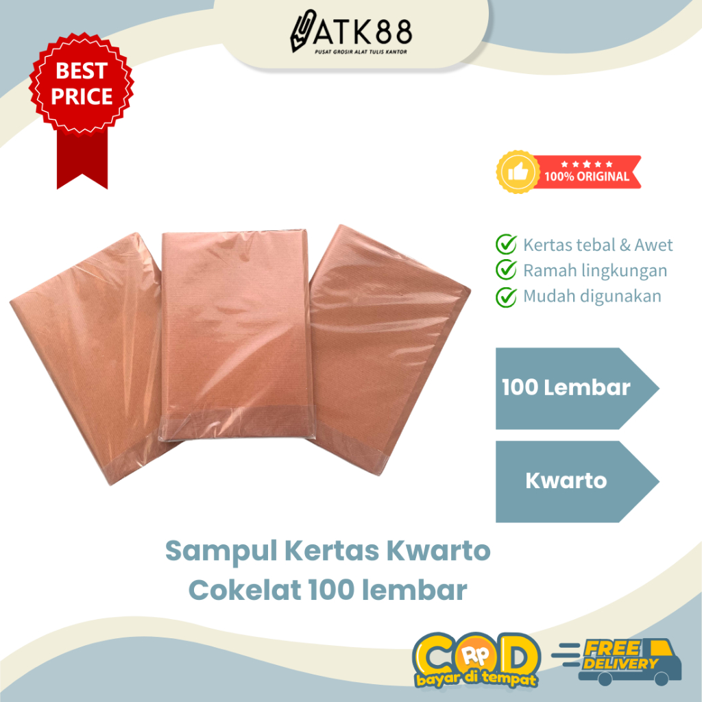

[ATK88] 1 PAK Sampul Buku Tulis Kwarto Kertas Cokelat 100 Lembar