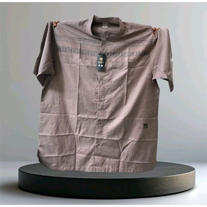 Baju Koko Jumbo Lengan pendek | Bahan katun india| AR-RIFQI Baju Koko Jumbo | Fashion Muslim Pria