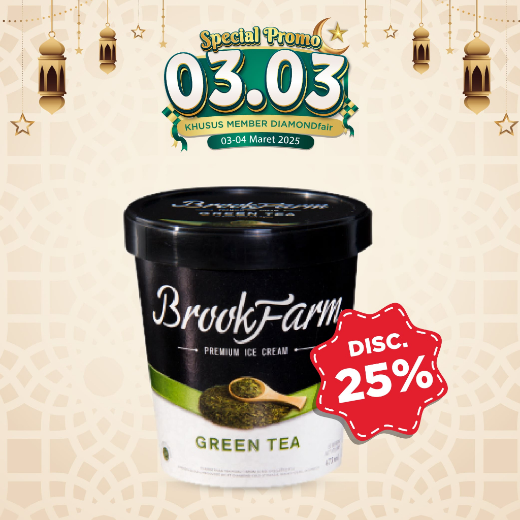 

PROMO PREMIUM ICE CREAM BROOKFARM GREEN TEA 473 ML DISC 25%