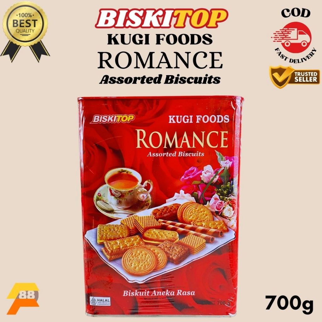 

Biskuit Campuran Biscuits Assorted Romance Kugi Foods Biskitop Kaleng 700 gram