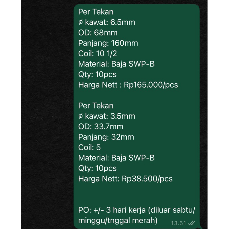 Per Spring Pegas Tekan Everest