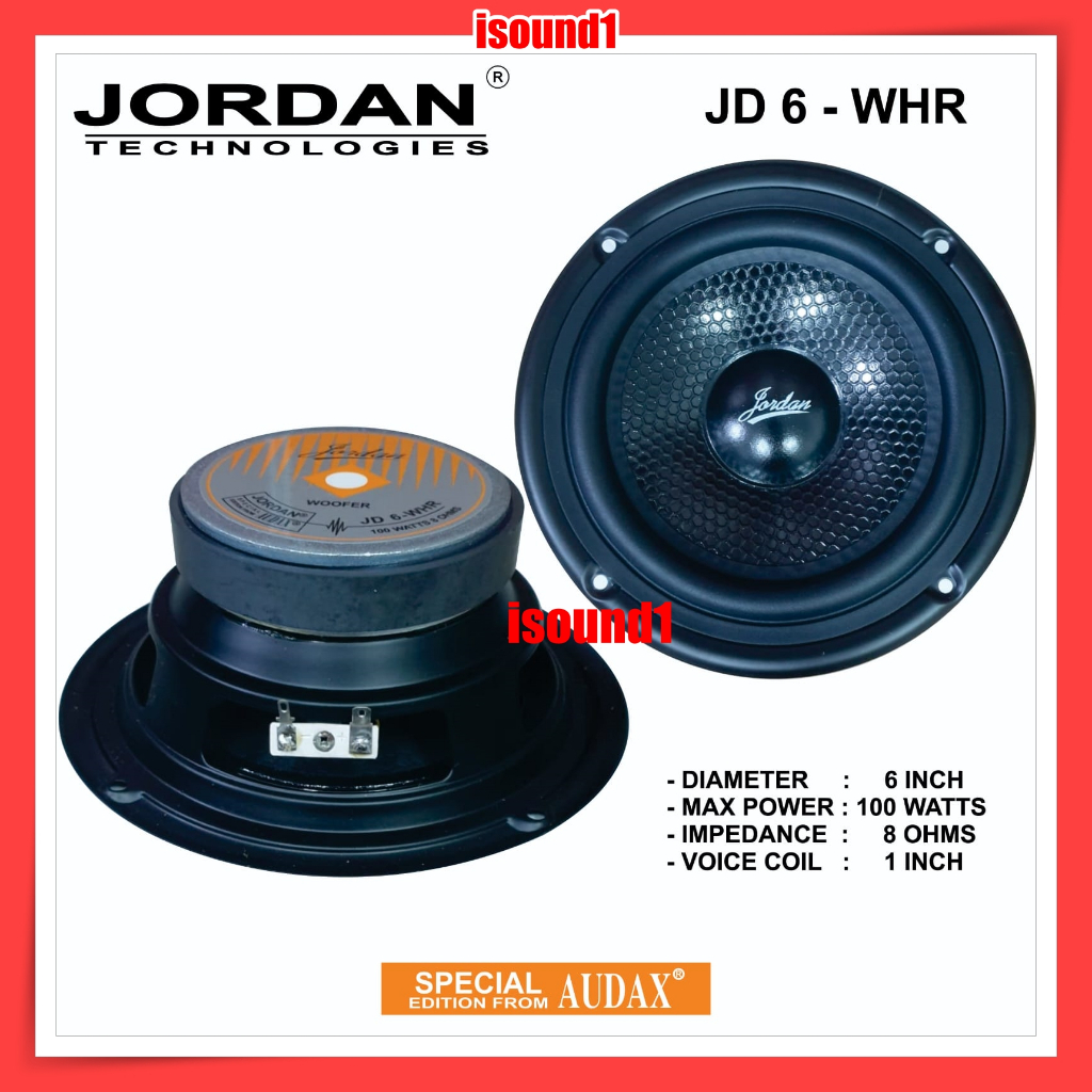 SPEAKER JORDAN AUDAX 6 INCH WOOFER JD 6 WHR 100 WATT ORIGINAL