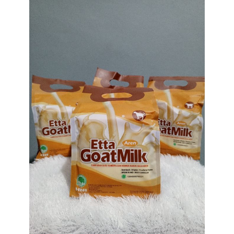 

Etta Goat Milk AREN susu kambing HNI HPAI dengan pemanis gula aren yang lebih alami