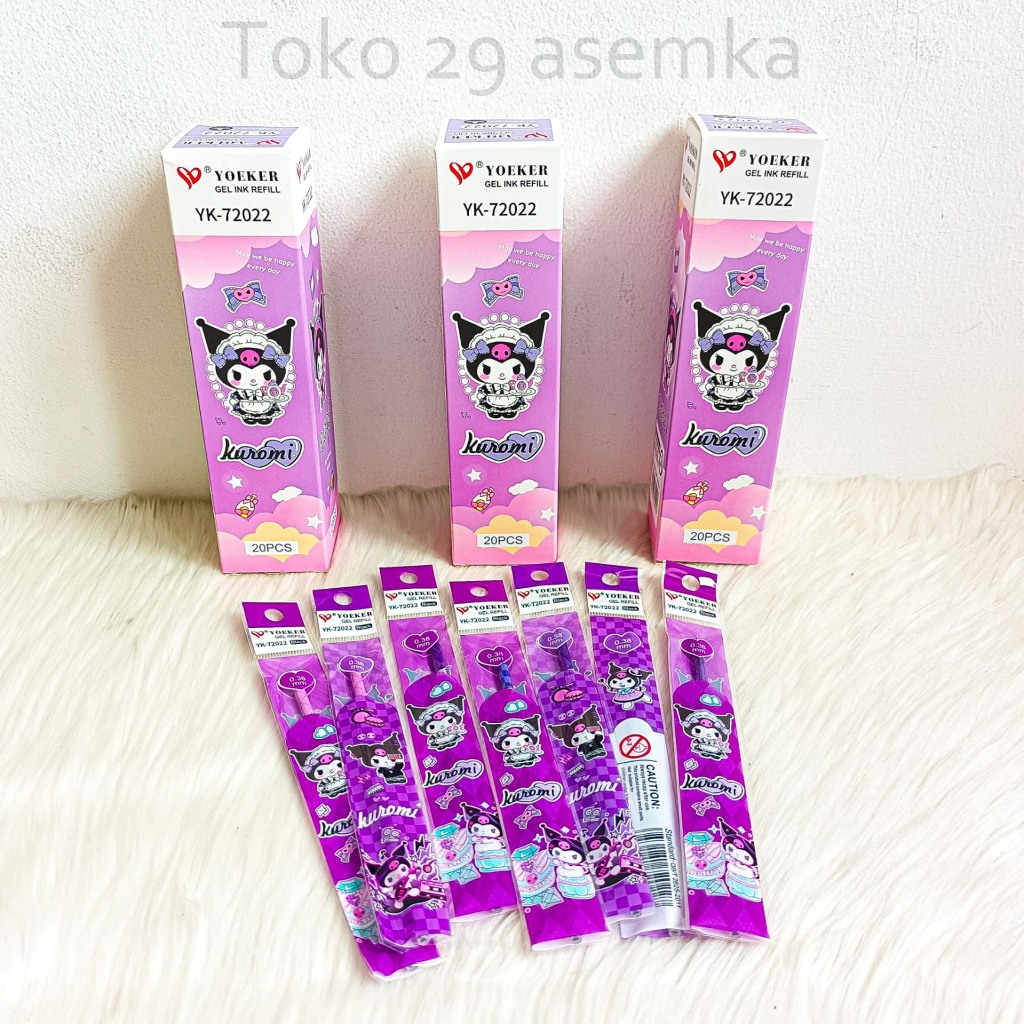 

REFFIL PULPEN ISI ULANG PULPEN GEL ( 20PCS / BOX ) KARAKTER KUROMI REFILL BOLPOIN GEL ALAT TULIS