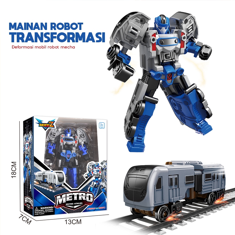 HOT PRODUCT MINISTAR Mainan Robot Transformasi Kereta Metro Train Tank Pesawat Petualangan Seru Anak