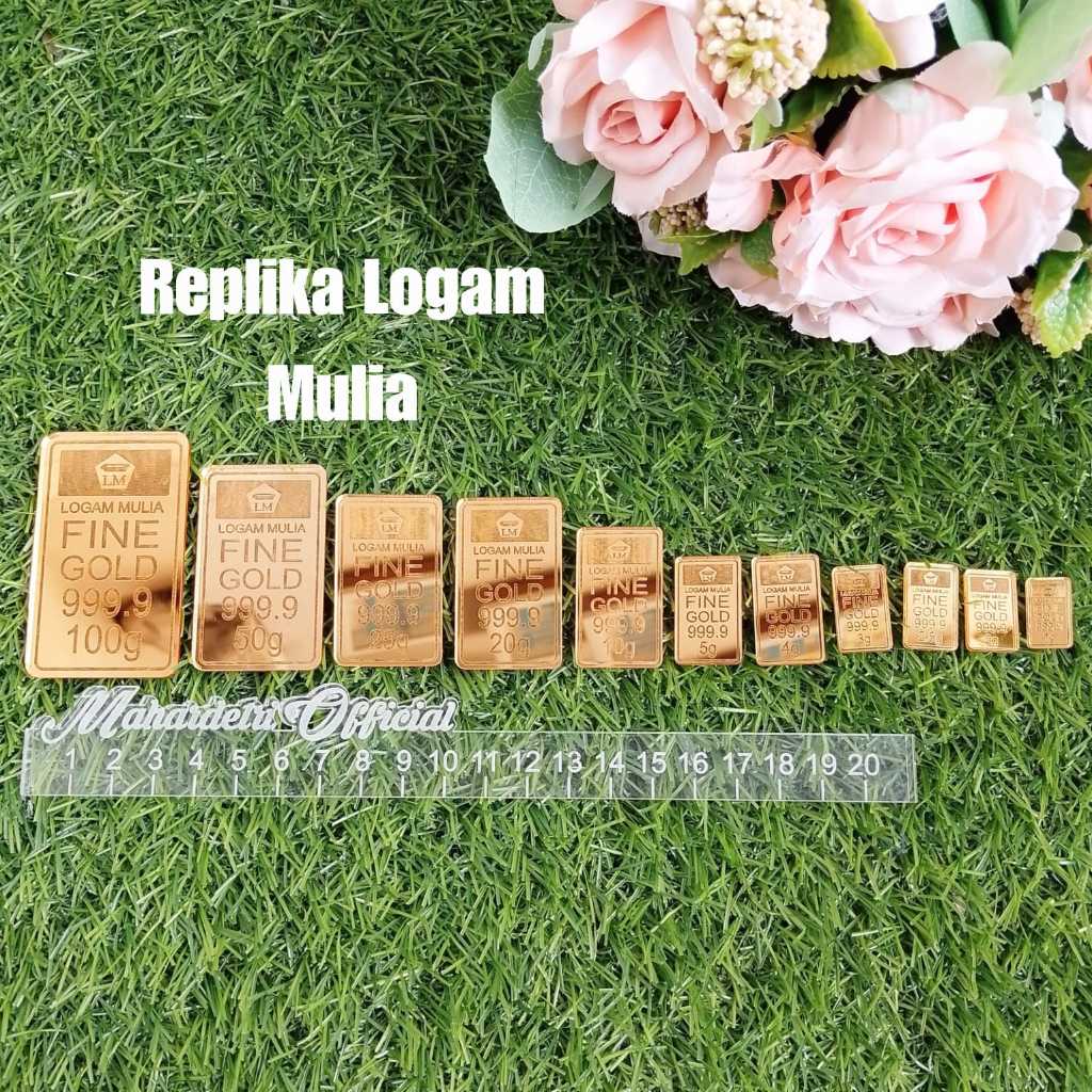 Replika LM Emas 1gr 2gr 2.5gr 3gr 4gr 5 10 20 25 50 100gr Akrilik Gold Laser Cutting Dekorasi Mahar