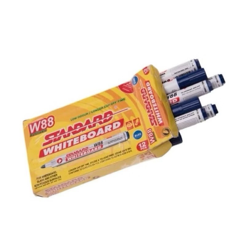 

( 6 BIJI BONUS 1 BIJI ) Spidol White Board Spidol Standard Marker Black W88 1 PACK ISI 7 BIJI