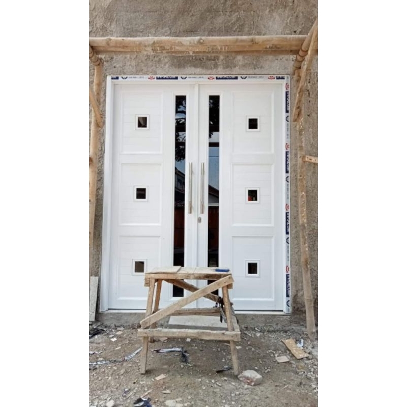 pintu aluminium dobel 140x220 dobeL/tarung