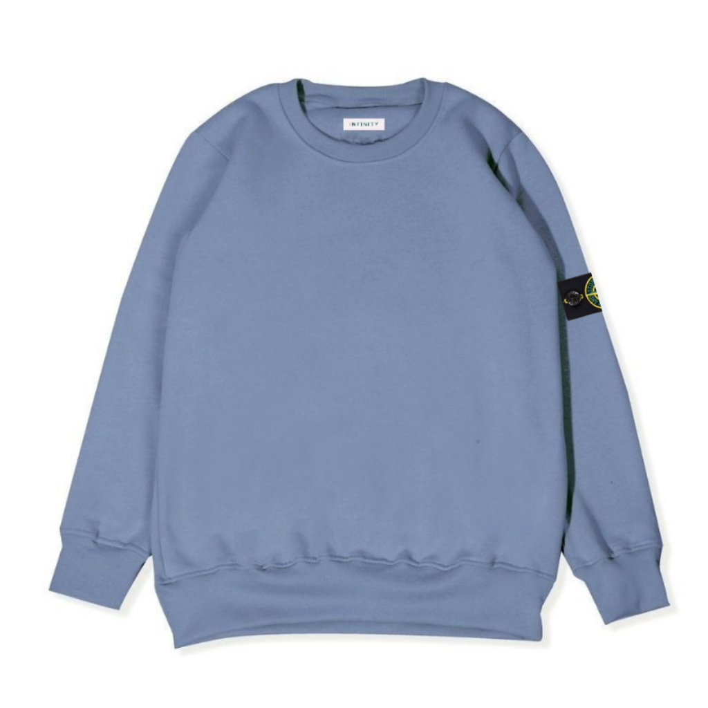 Sweater Crewneck Basic Polos Pria Wanita Full Bordir & Full Tag Termurah Bestseller