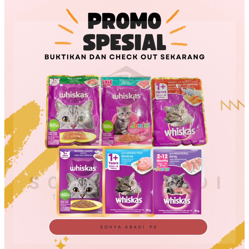 whiskas pouch/sachet snack kucing
