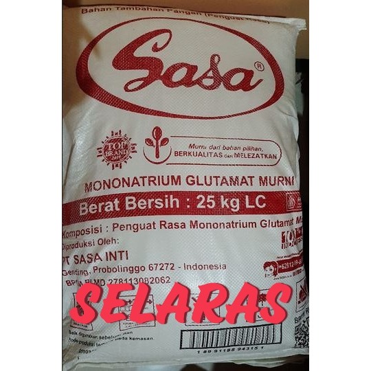 

MSG (Monosodium glutamat) Vetsin / Micin / Penyedap SASA 25KG