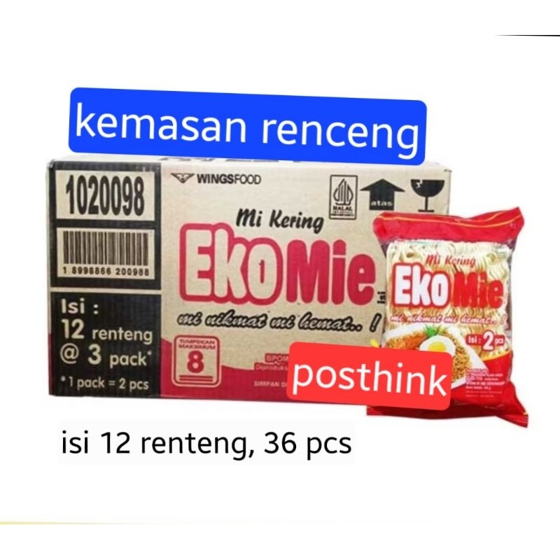 

ekomie kering kemasan renceng 1karton (110grx36bks)