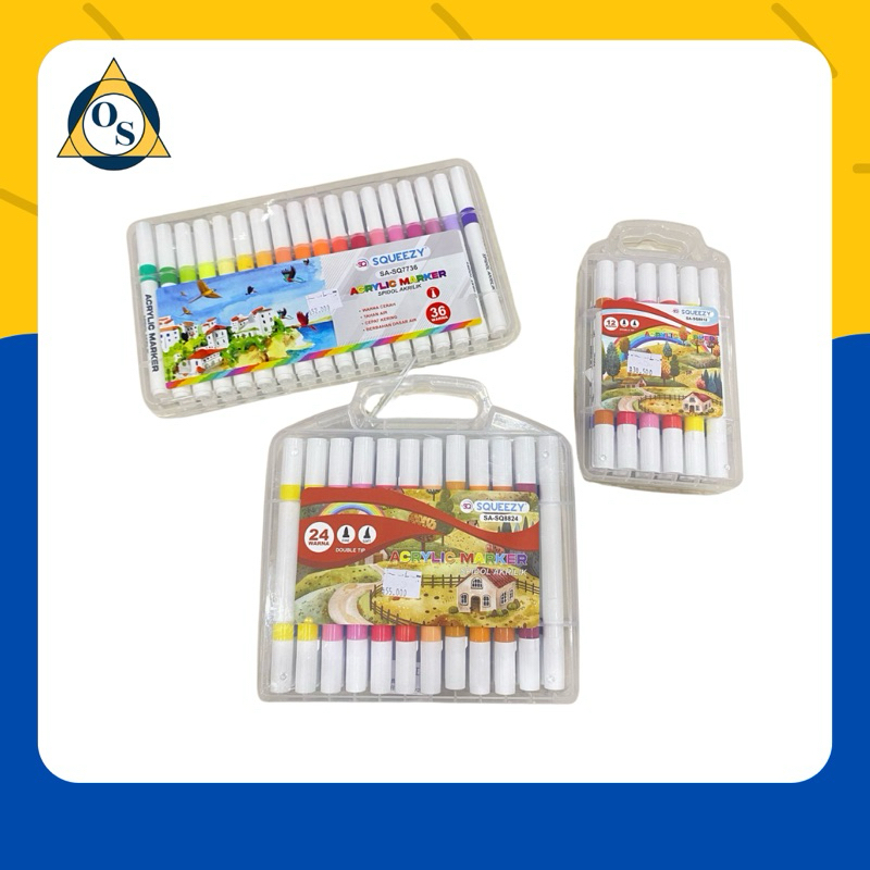 

SQUEEZY ACRYLIC MARKER 12, 24, dan 36Warna