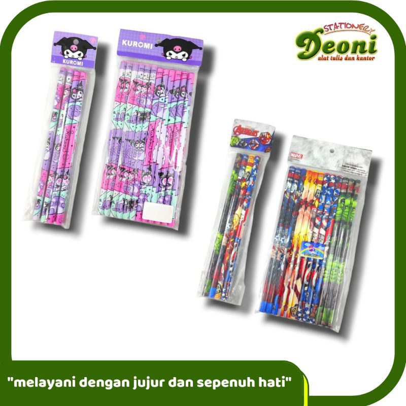 

SANWA Pencil 2B Karakter Avengers Cars Hello Kitty Frozen Kuromi Cinnamoroll 4130/4131