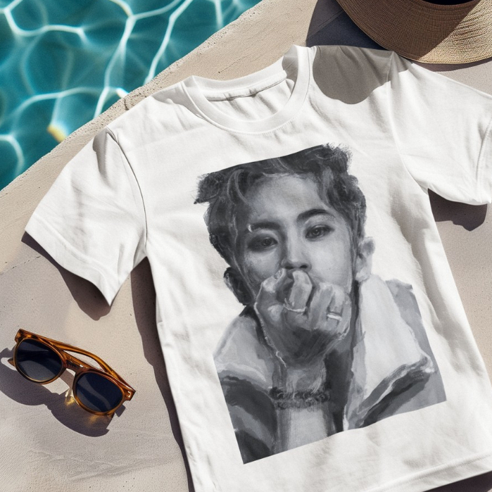 Dtg.Bdg Kaos NCT 127 Mark Fan Art T Shirt NCT Dream Mark DTG Print On Shirt Direct To Garment