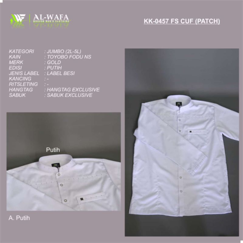Al-Wafa Koko Putih JUMBO Lengan Panjang Motif Terbaru  Baju Muslim Alwafa  Baju Koko Alwafa JUMBO