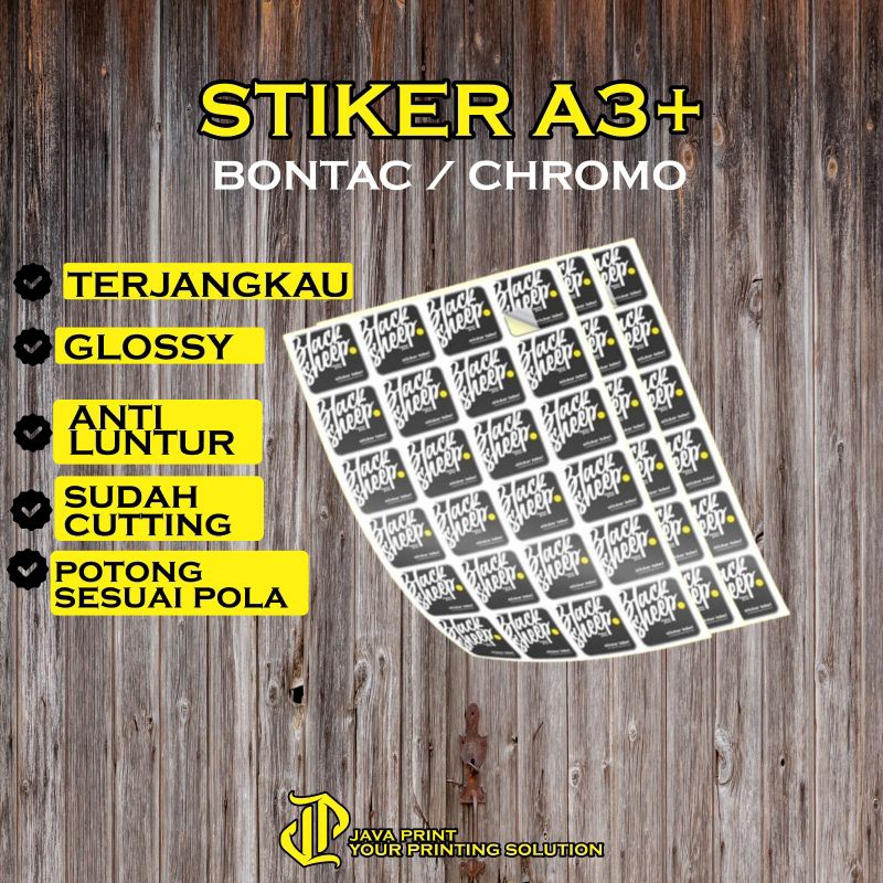 

stiker lembaran A3+ print cut gratis desain tanpa minimal order