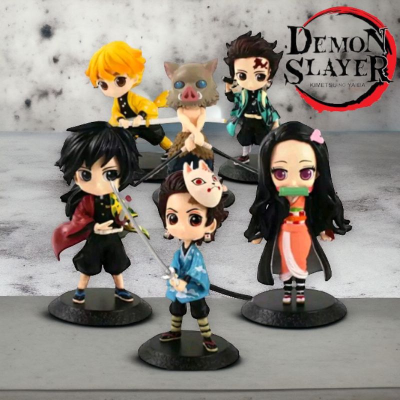 ACTION FIGURE DEMON SLAYER KIMETSU NO YAIBA chibi tanjiro inosuke zenitsu Satuan