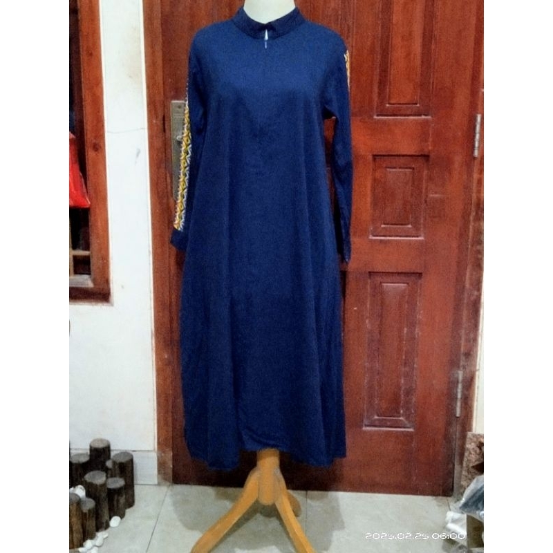 prelovode gamis kaos wanita biru navy