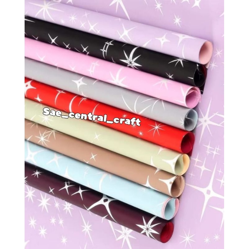 

1 Lembar Kertas Buket Bunga Motif Bintang Cellophane Motif 2 Warna Free Packing Flower Wrapping Paper Sparkling