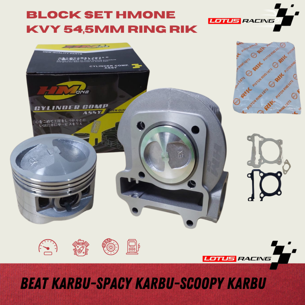 blok seher boring bore up beat karbu scoopy karbu spacy 54.5mm hmone racing piston ring paking