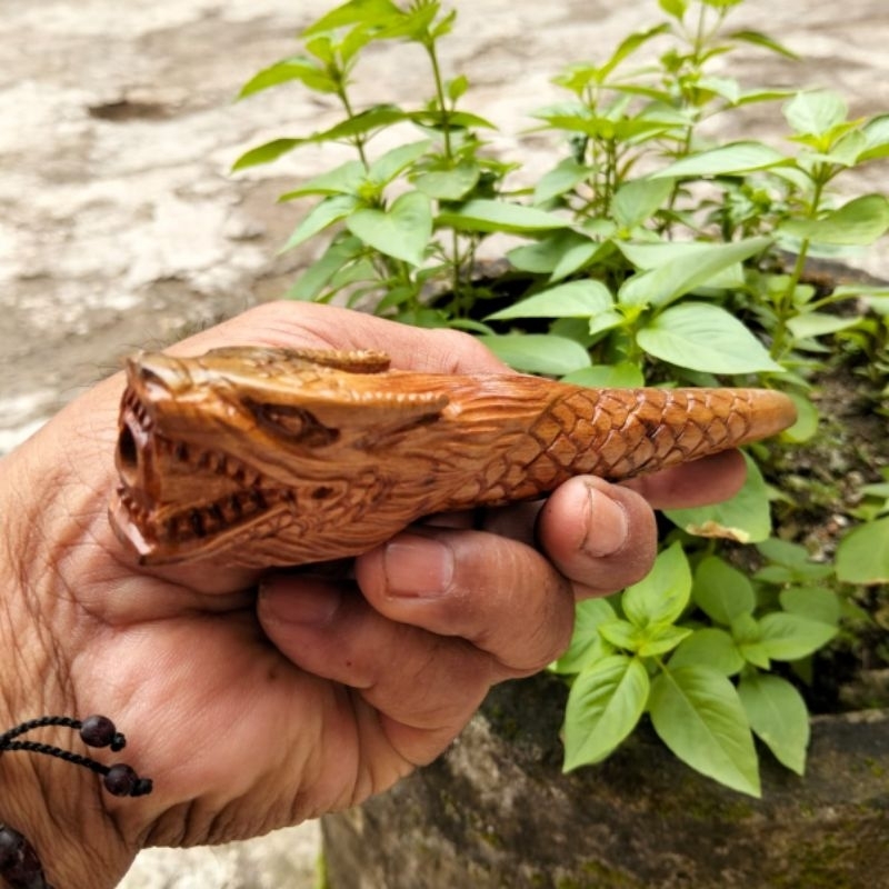ONCE PADUDAN PIPA PIPO CANGKLONG UKIR NAGA KAYU CENDANA BERTUAH
