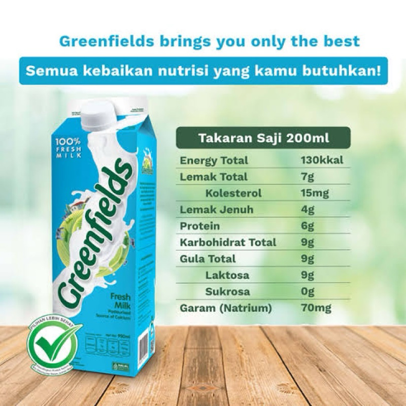 

SUSU Greenfields Fresh Milk Pasteurized 1000 ml / 1 liter