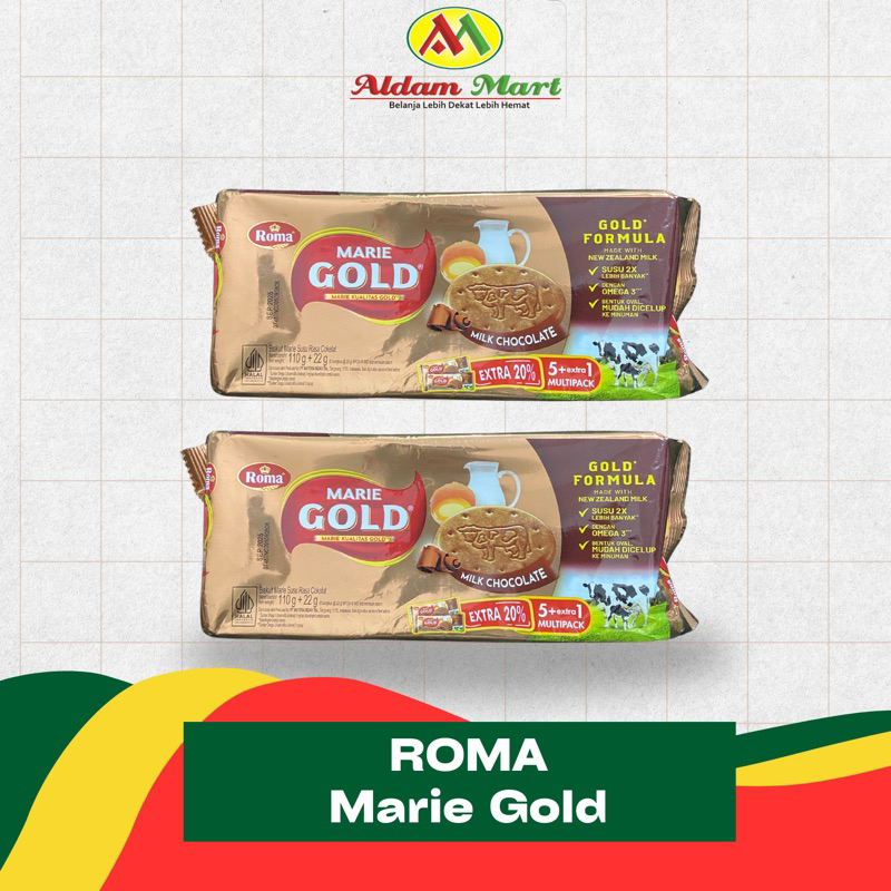 

A.M/ ROMA MARIE GOLD Rasa Cokelat 110g + 22g