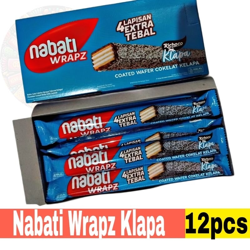 

Wafer Nabati Wrapz Cokelat Kelapa Box isi 12pcs