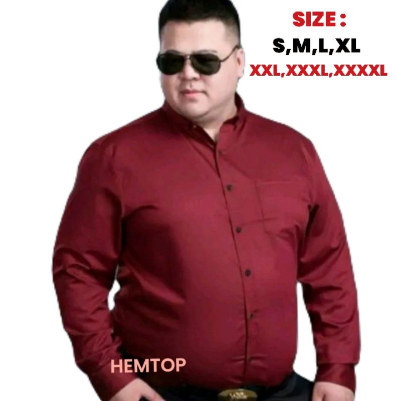 Kemeja merah maroon pria Kemeja merah maroon jumbo Kemeja maroon big size pria jumbo Kemeja maroon j