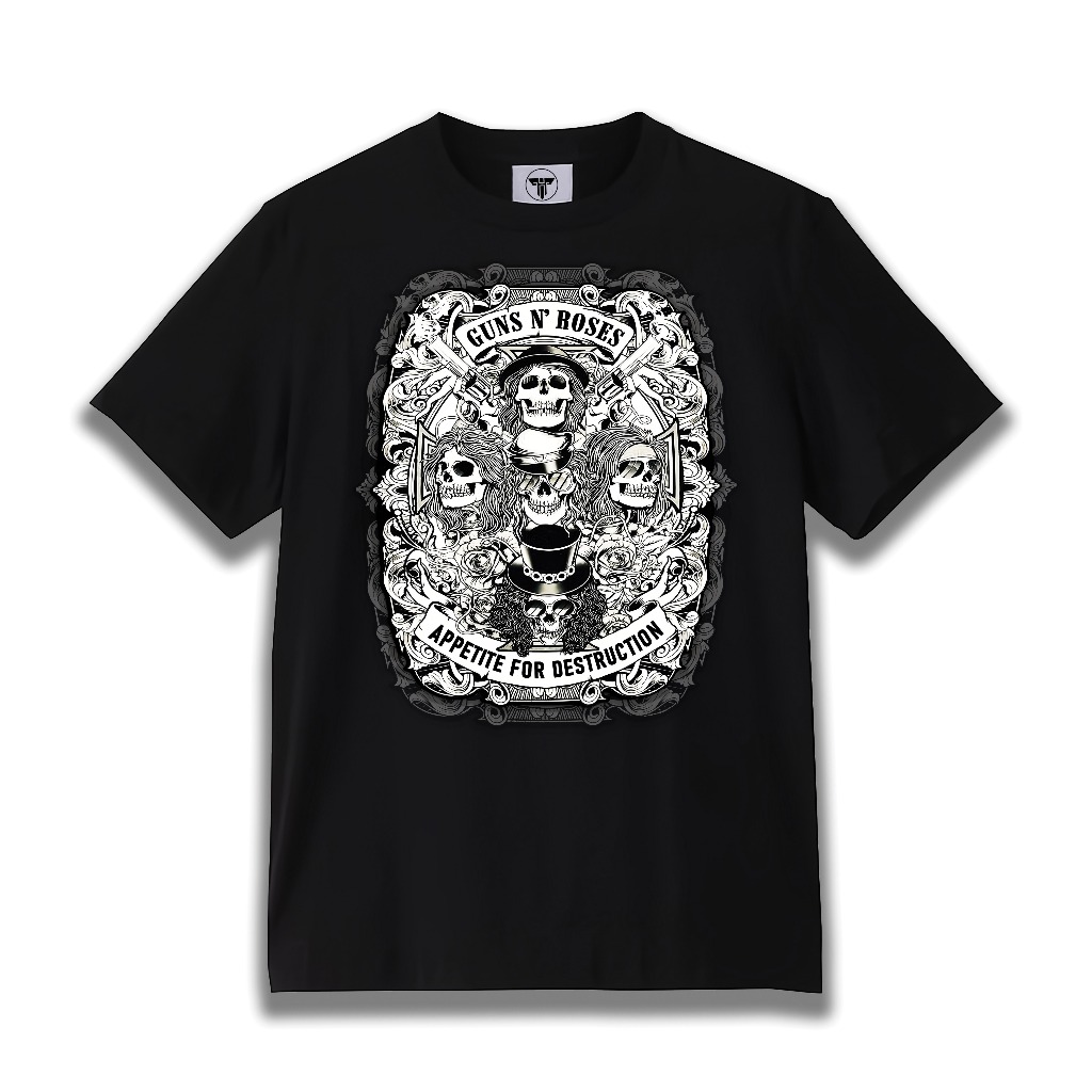 T-shirt Guns N Roses _Appetite For Destruction_ Shadow | Kaos Band Guns N' Roses Premium