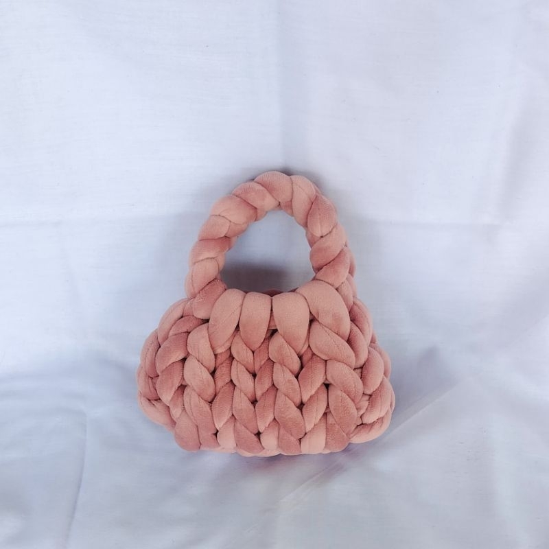 Tas Rajut Mini Chunky Yarn Bludru
