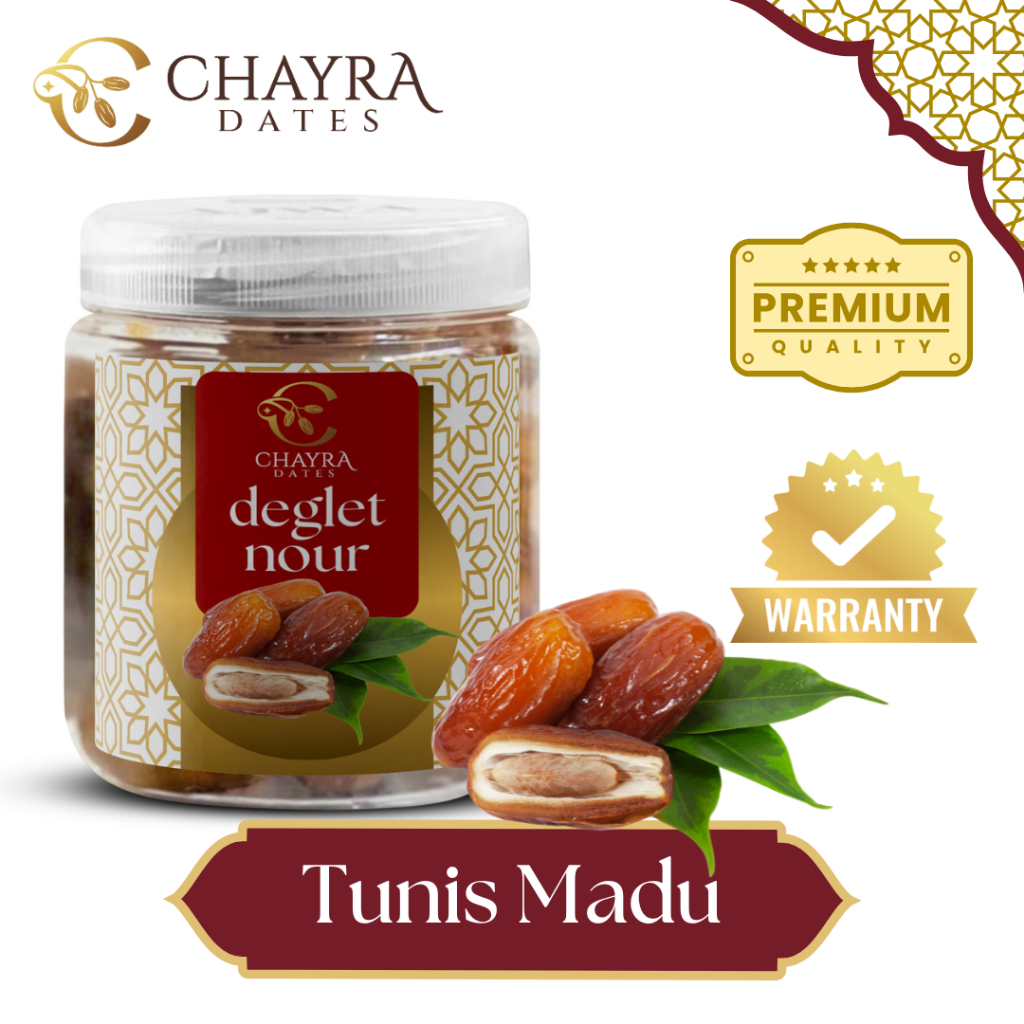 

Chayra Dates Tunisia Madu Premium Deglet nour 250gr Toples