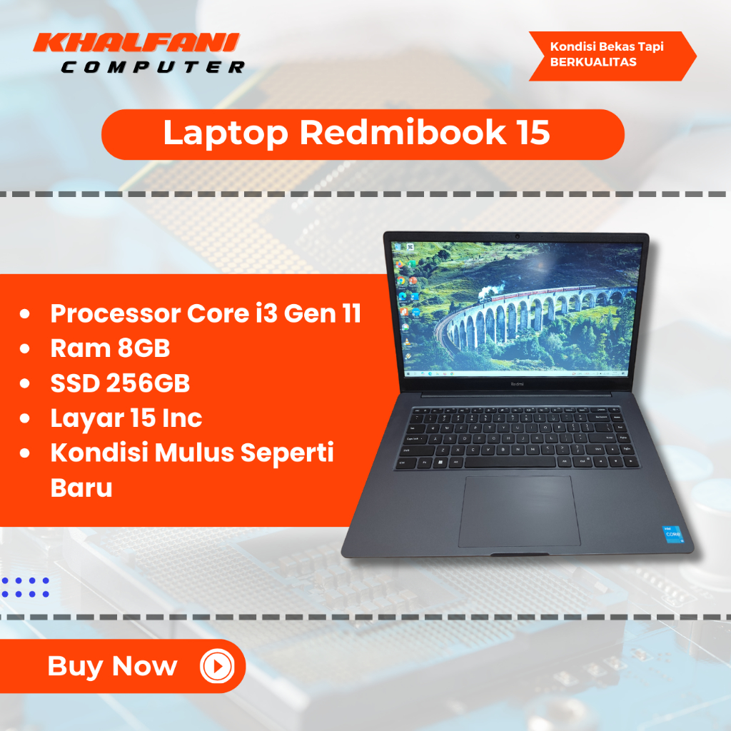 Laptop Redmibook 15 Kondisi Mulus Seperti Baru