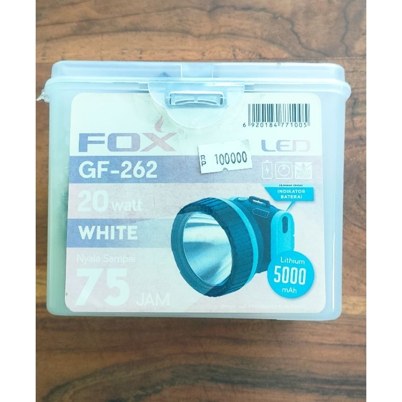 Senter Kepala Fox GE 262 20 watt/cahaya PUTIH