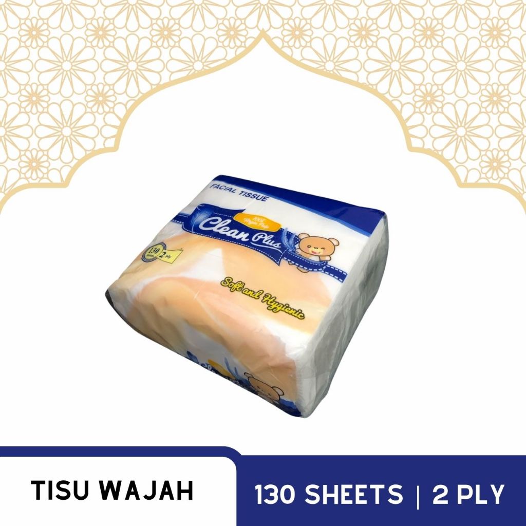 Tisu Clean Plus Pop Up Tisu Kotak Persegi 130 Sheets