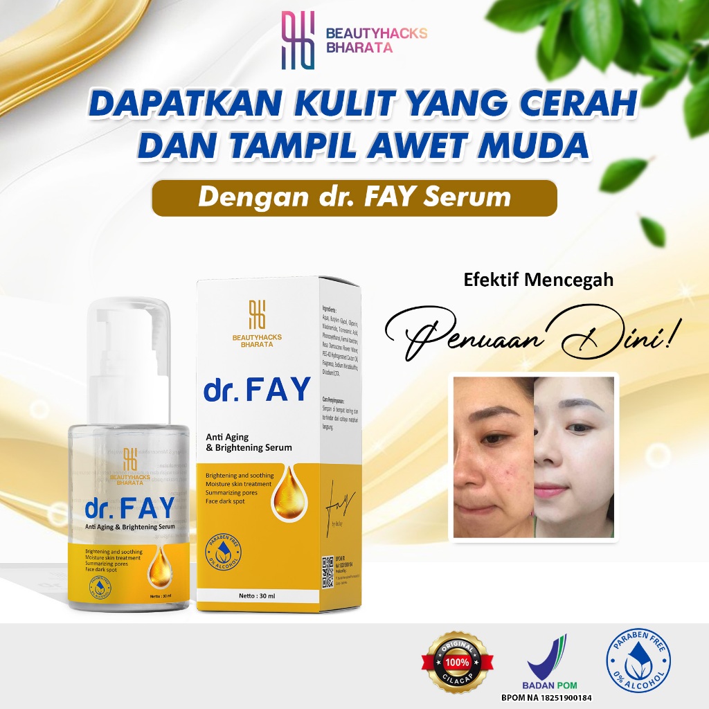 Serum Penghilang Flek Hitam Kerutan di Wajah dr FAY Serum Mencerahkan & Memutihakan Wajah Kusam