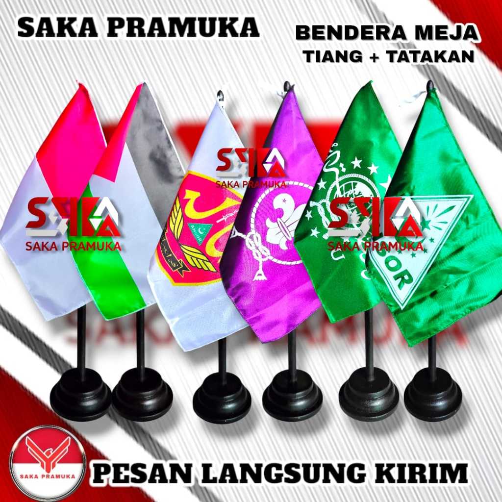 Bendera meja ( bendera+tiang+tatakan) merah putih palestina nu