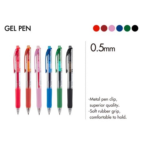 

PEN GEL 0.5MM BANTEX - BG1113 RETRACTABLE SRS-CLR
