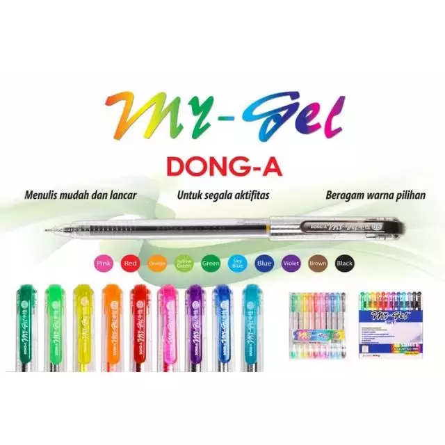 

[ 1 SET ] PULPEN MY-GEL DONG-A KOREA 10 WARNA